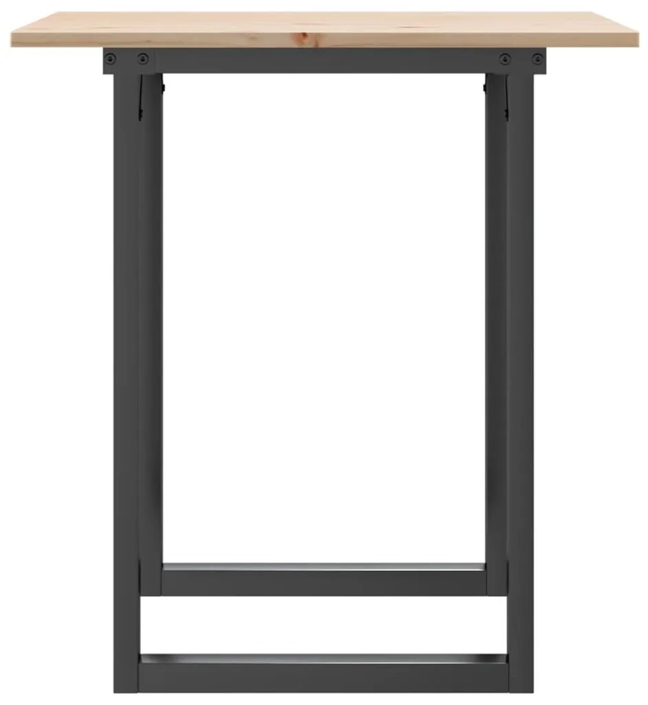 Mesa de jantar estrutura em O 70x70x75 cm pinho e aço