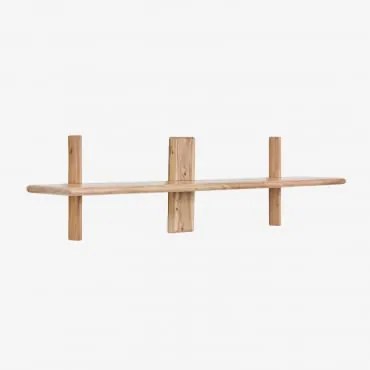 Pack De 2 Prateleiras De Parede ↔︎120 Cm Em Madeira De Acácia Erisu Castanho Acácia Rústico - Sklum
