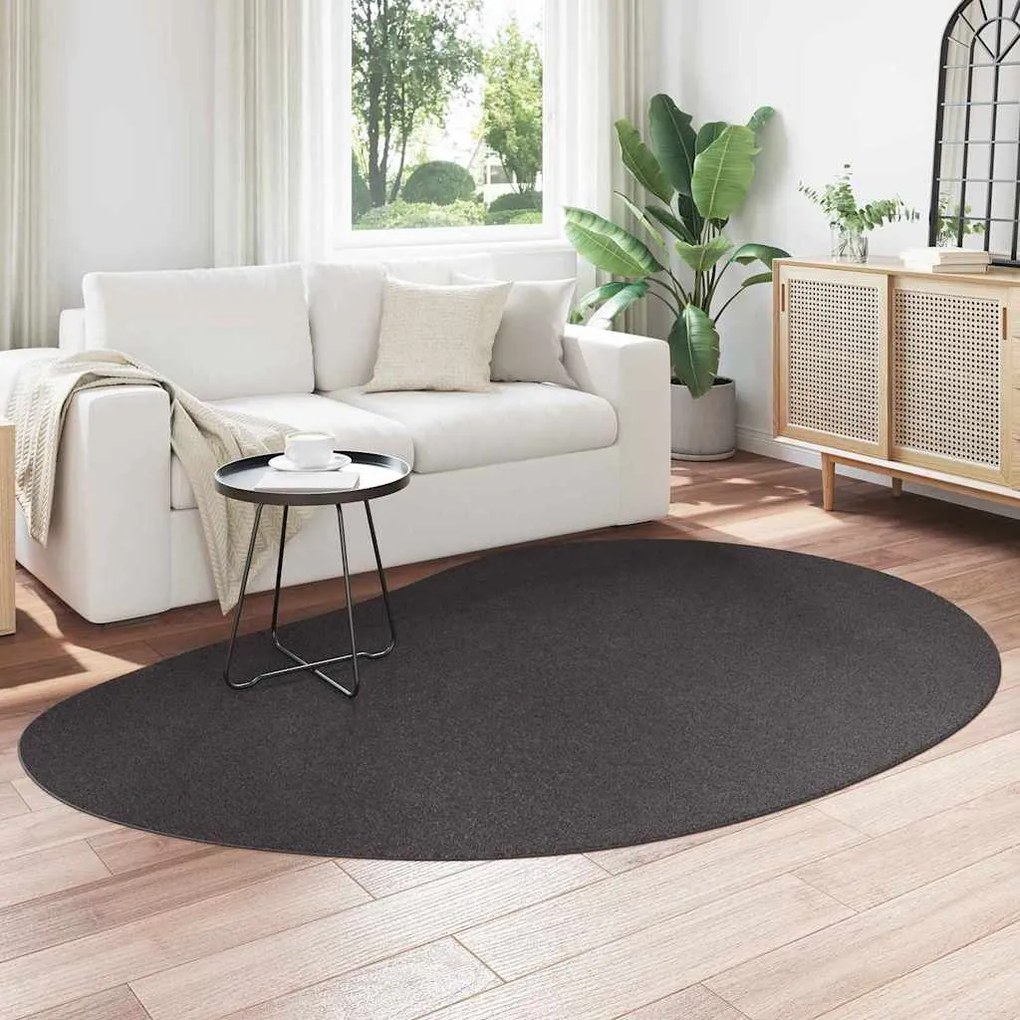 Tapete Cinzento-escuro 160 x 230 cm Algodão