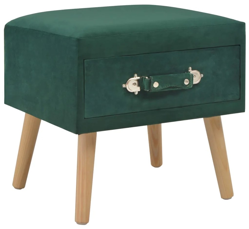 vidaXL Mesa de cabeceira 40x35x40 cm veludo verde