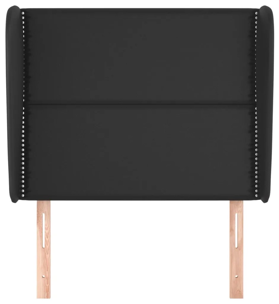 Cabeceira de cama c/ abas couro artif. 103x23x118/128 cm preto