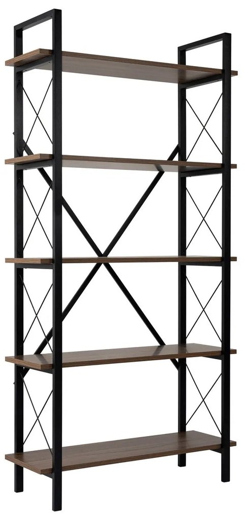 Estante Elysian – Nogueira/Preto – 90 x 180 x 33,5 cm