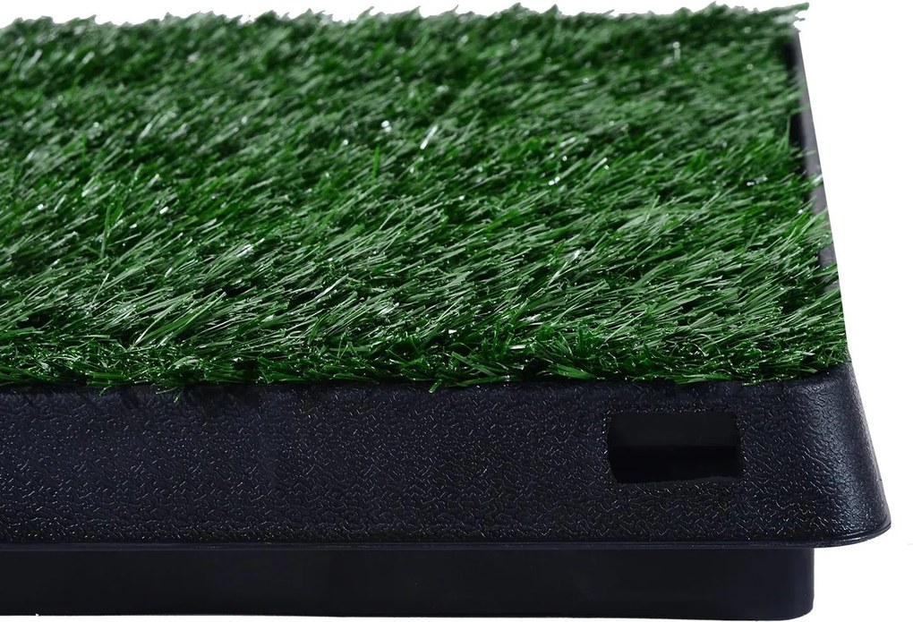 Sanita para Cães com Relva Artificial e Bandeja Sanita Interior para Animais de Estimação com Bandeja Lavável 51x63x6 cm Verde