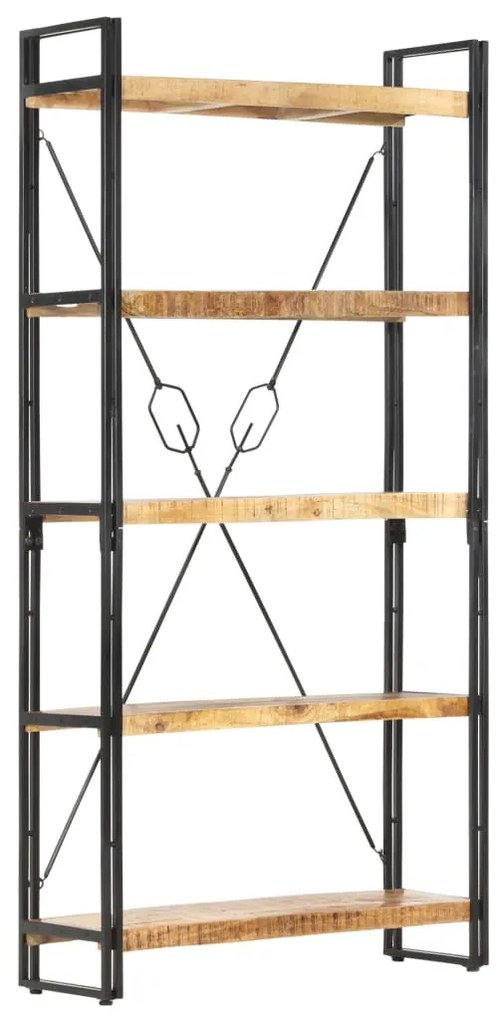Estante com 5 prateleiras 90x30x180cm madeira mangueira maciça