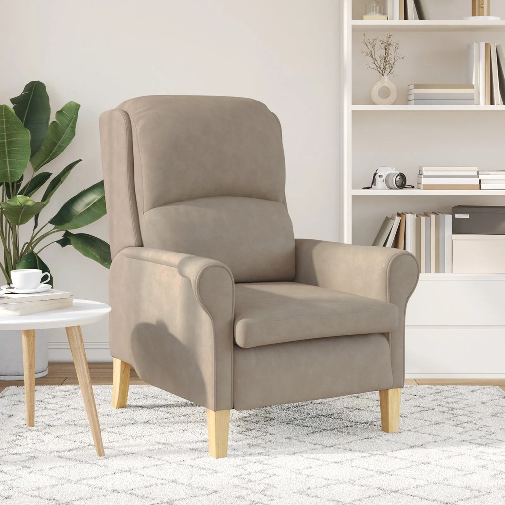 Poltrona Taupe Taupe Tecido, Madeira Padrão Poltrona Taupe