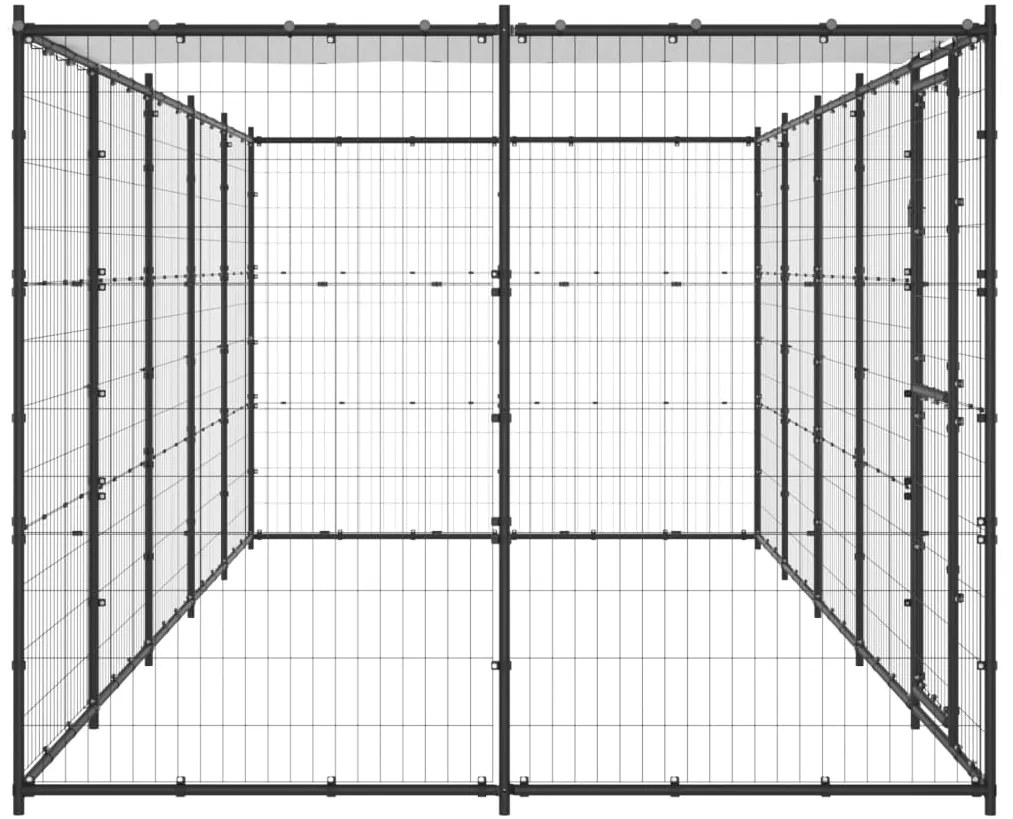 Canil de exterior com telhado 12,1 m² aço