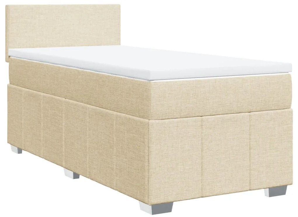 Cama com molas/colchão 90x190 cm tecido cor creme