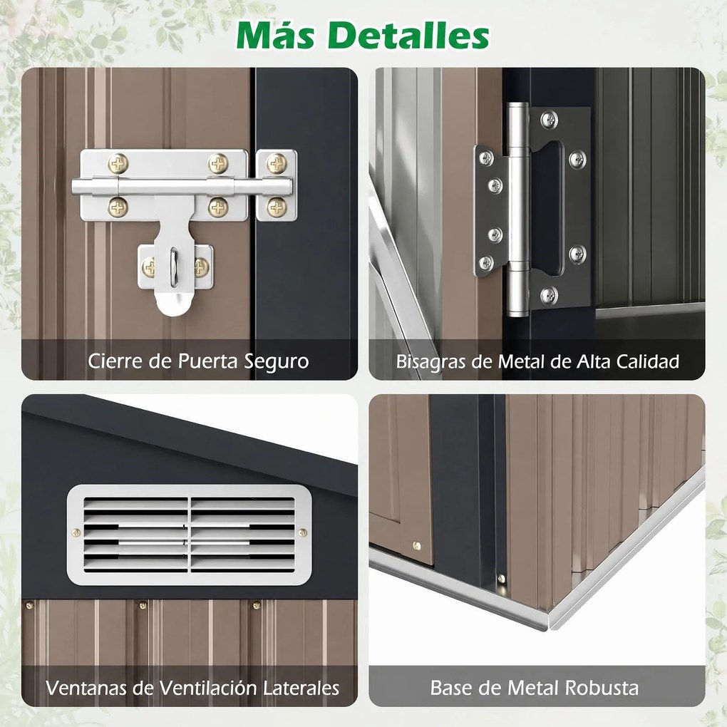 Abrigo para Ferramentas de Exterior, 150 x 89,5 x 186 cm, Prateleiras Ajustáveis, Cinzento
