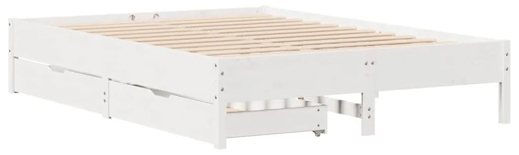 Cama sem colchão 120x190 cm madeira de pinho maciça branco