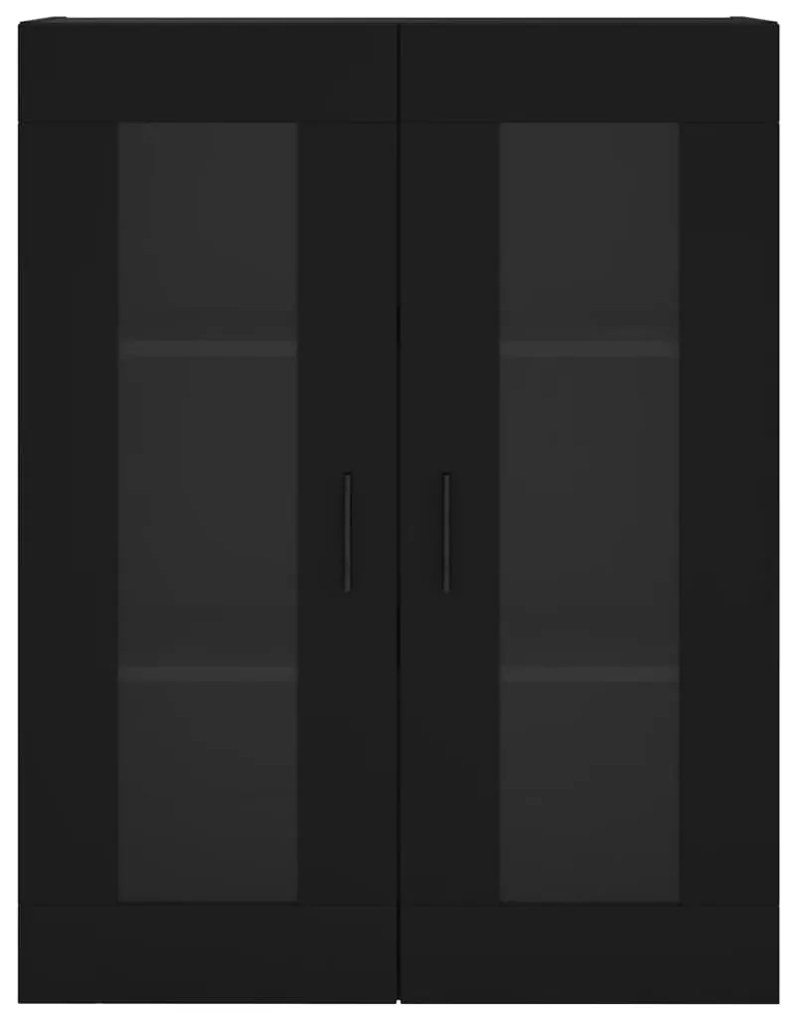 Móveis de parede 2 pcs derivados de madeira preto