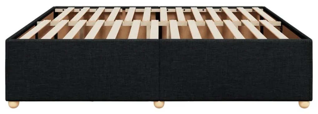 Estrutura de cama sem colchão 200x200 cm tecido preto