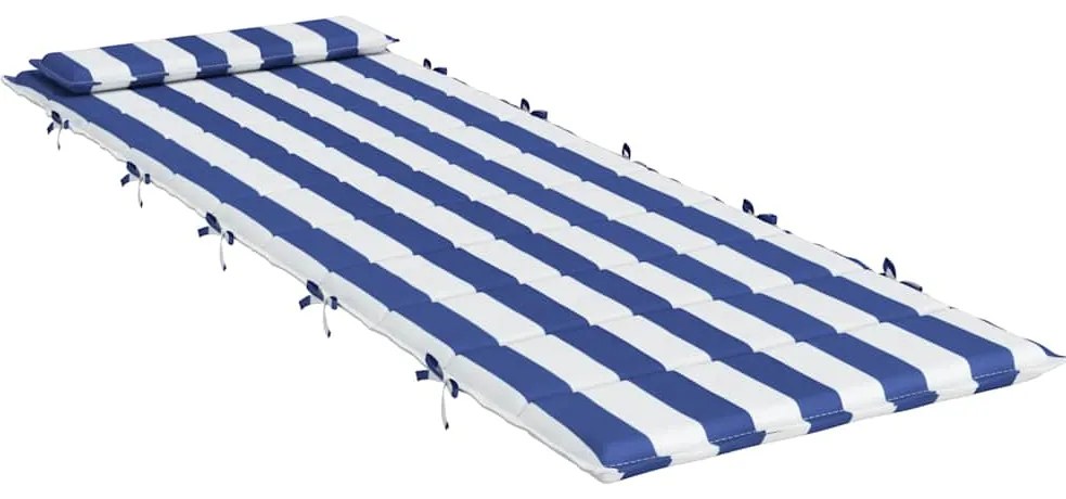 Almofadão p/ espreguiçadeira 180x60x4 tecido oxford azul/branco