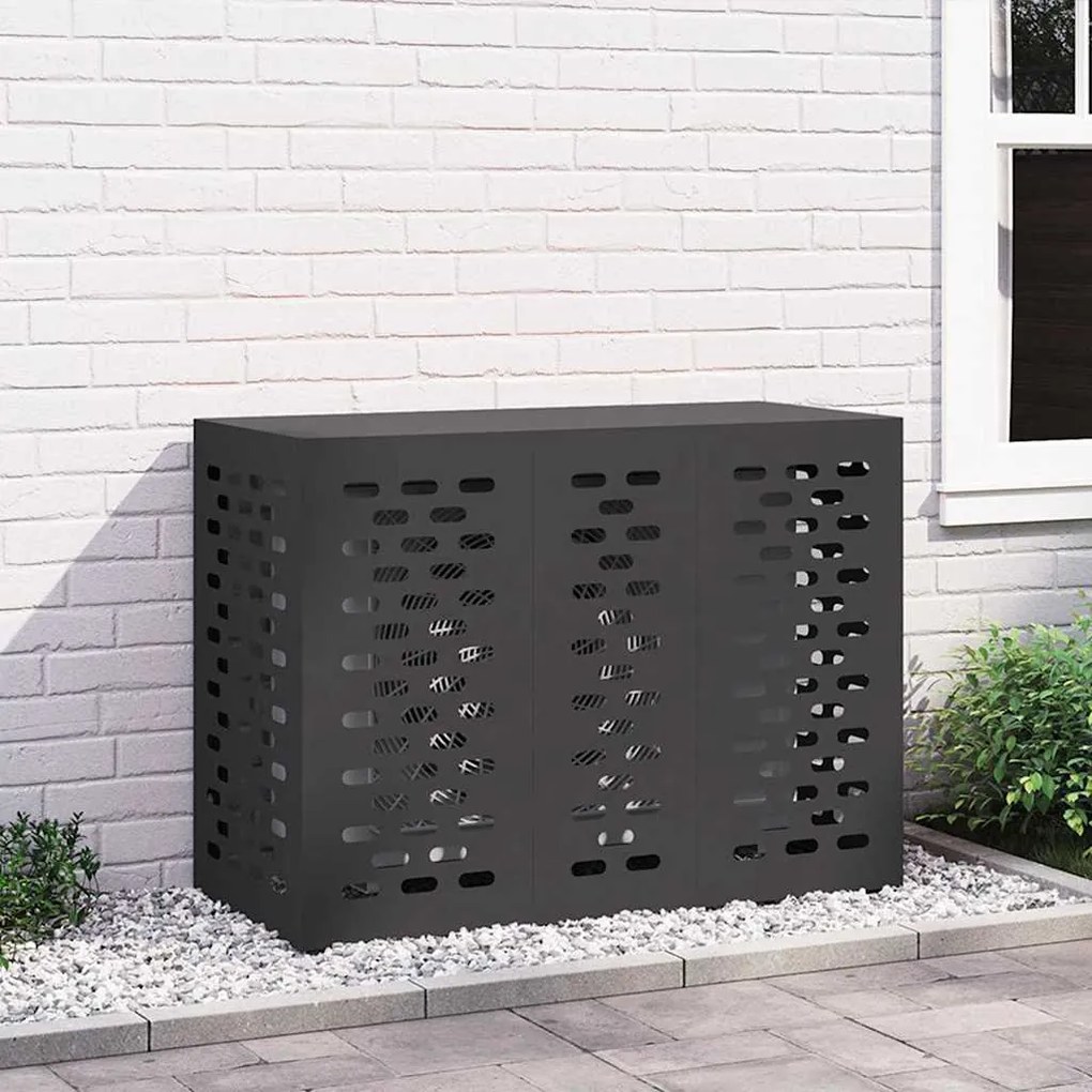 vidaXL Capa de Ar Condicionado Preto 110 x 50 x 80 cm Aço