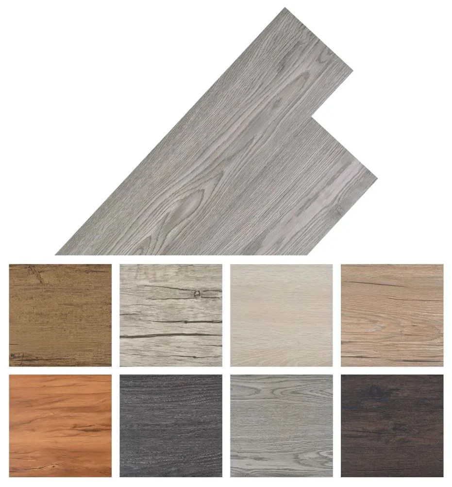 Tábuas de soalho PVC autoadesivo 5,21 m² 2 mm cinzento-escuro