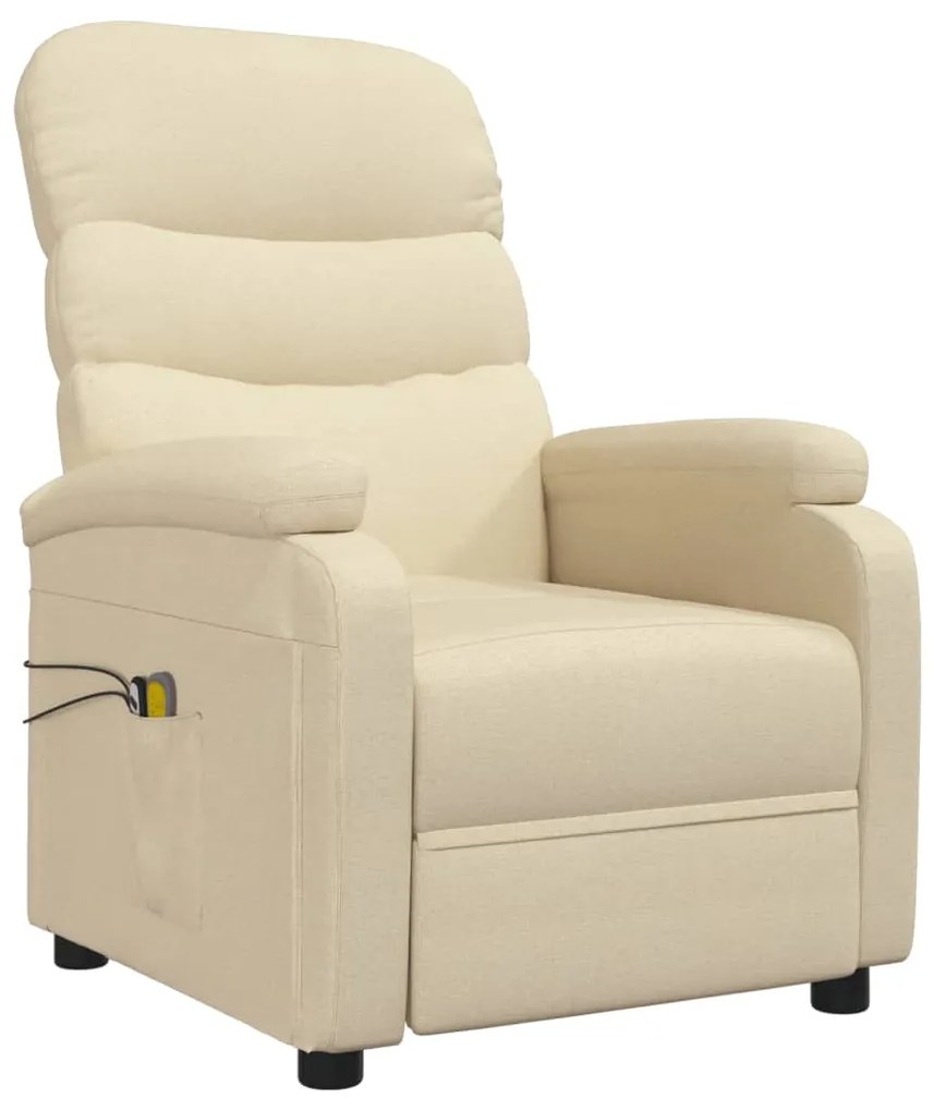 Poltrona elevatória de massagens elétrica tecido creme
