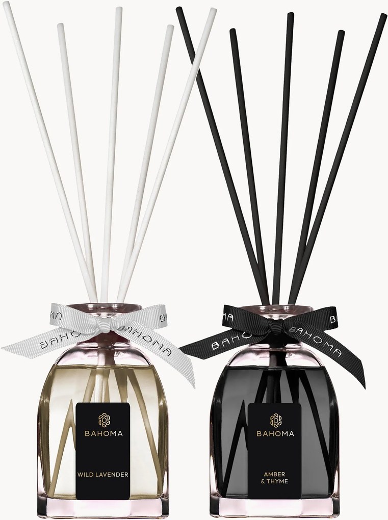 Difusores octogonais em caixa de presente Wild Lavender, Amber & Thyme, conjunto de 2