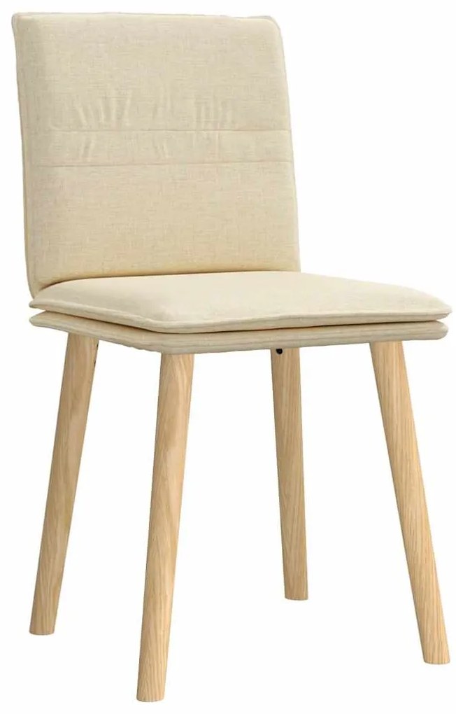 Cadeiras de jantar 2 pcs tecido cor creme