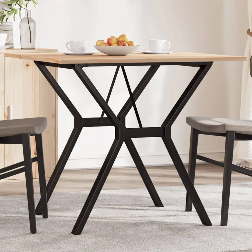 Mesa de jantar estrutura em Y 80x80x75 cm pinho e aço
