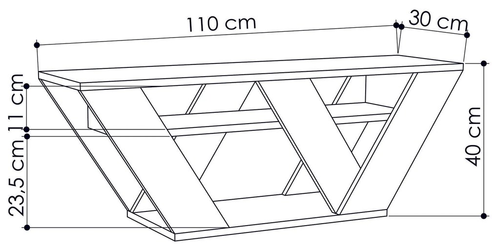 Móvel de TV "Oslo" com Prateleiras - Carvalho - 110x40x30 cm - Design