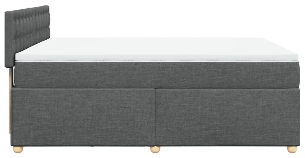 Cama com molas/colchão 140x200 cm tecido cinzento-escuro