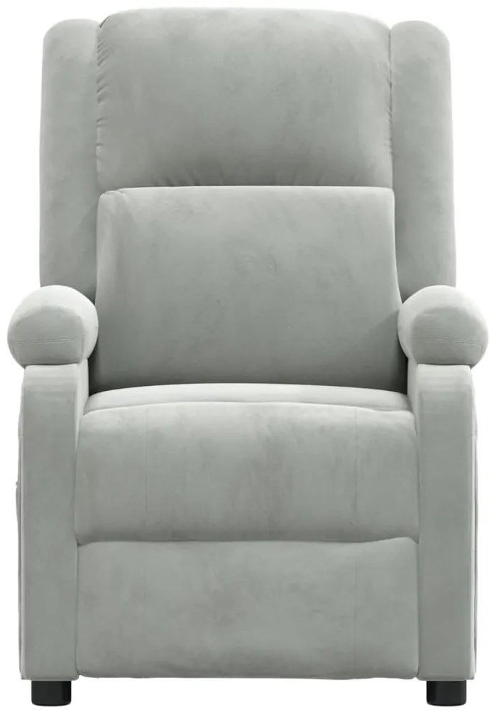 Poltrona de massagens elétrica veludo cinzento-claro
