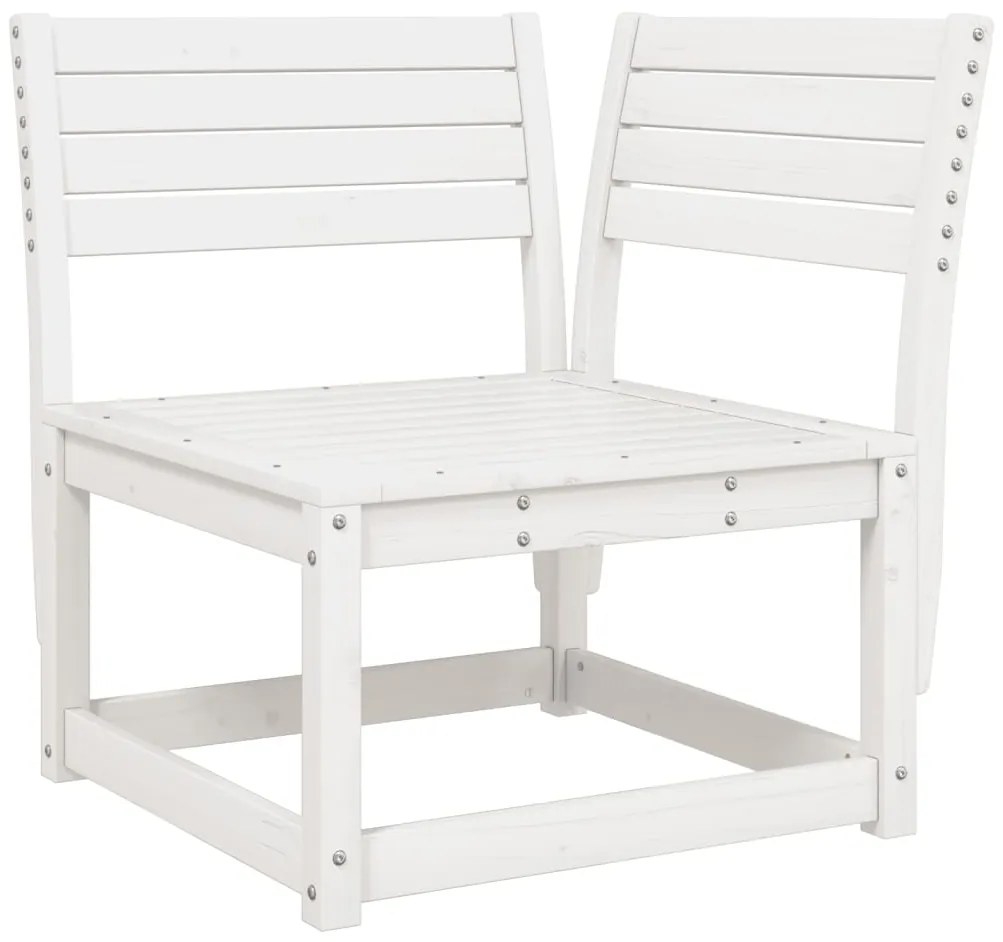 5 pcs conjunto de sofás de jardim madeira pinho maciça branco