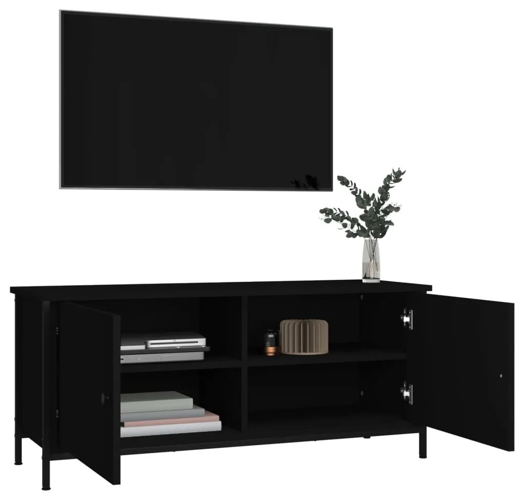 Móvel para TV c/ portas 102x35x45 cm derivados de madeira preto