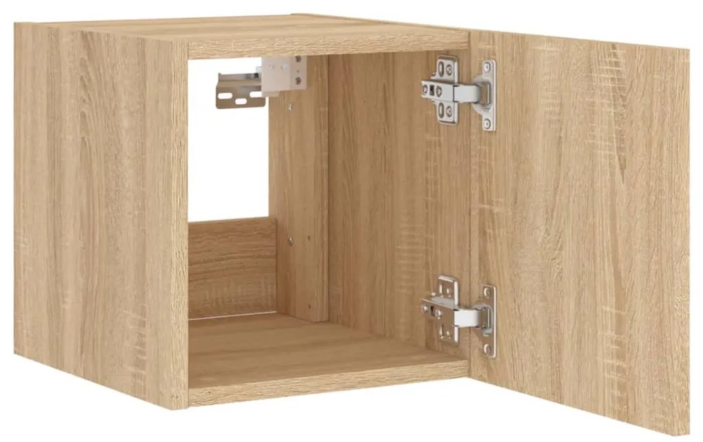 Móvel de parede p/ TV c/ luzes LED 30,5x35x30cm carvalho sonoma