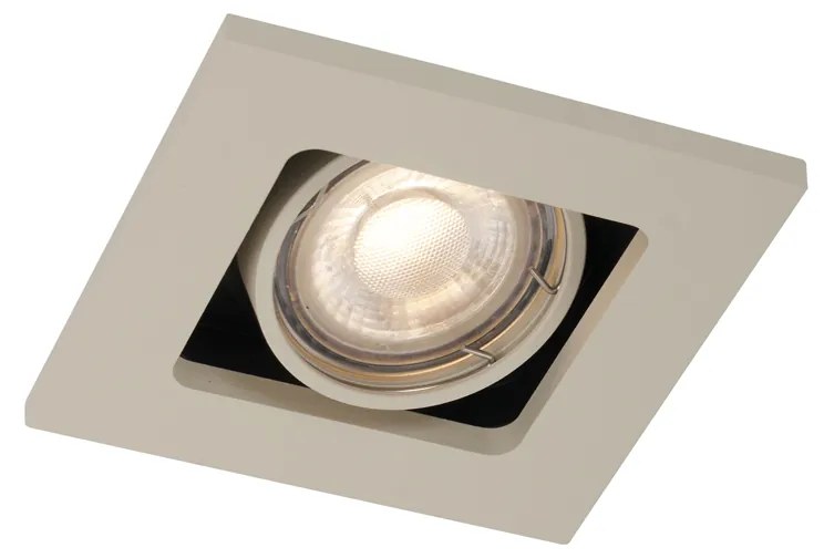 Conjunto de 6 focos embutidos modernos bege GU10 50mm giratórios e inclináveis - Qure