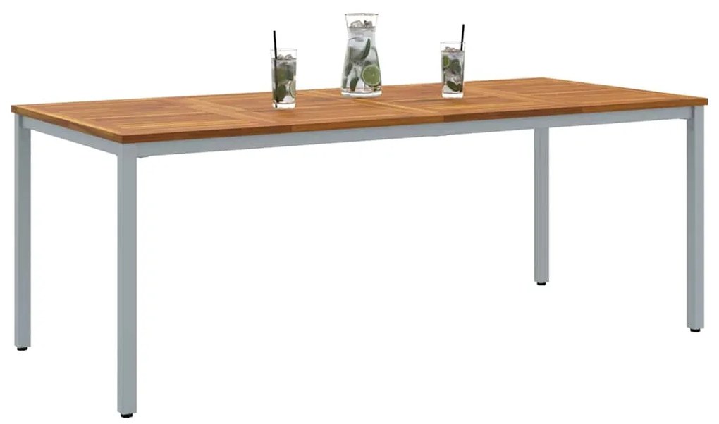 Mesa de Jardim 200x90x75 cm em Acácia Sólida e Metal