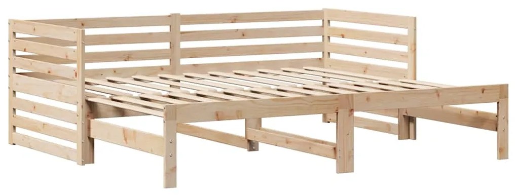 Sofá-cama com gavetas 90x200 cm madeira de pinho maciça