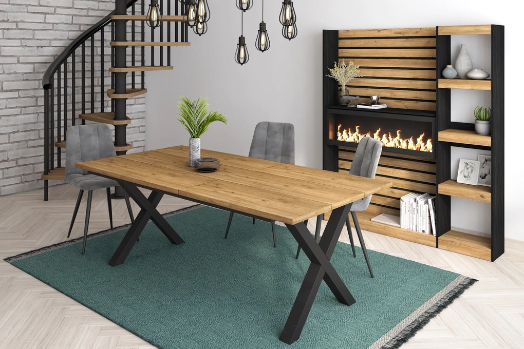 Mesa de sala de jantar | 10 pessoas | 200 | Robusto e estável graças à sua estrutura e pernas sólidas | Ideal para reuniões familiares | Oak | Estilo