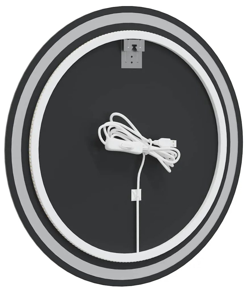 Espelho de casa de banho com luzes LED redondo 70 cm