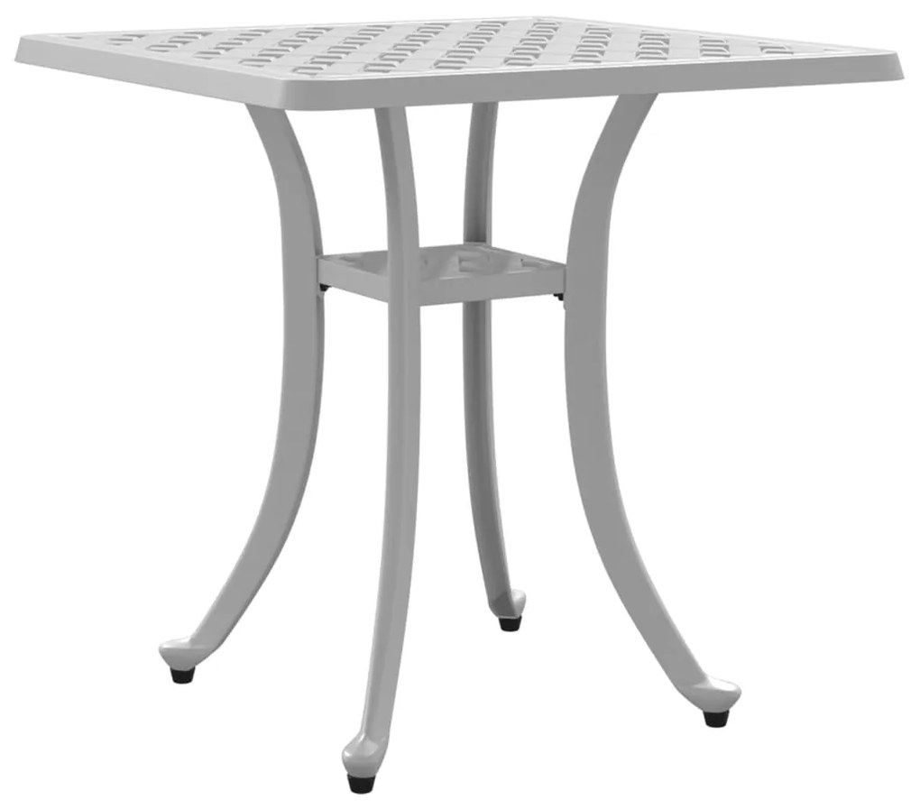 Mesa de jardim 53x53x53 cm alumínio fundido branco