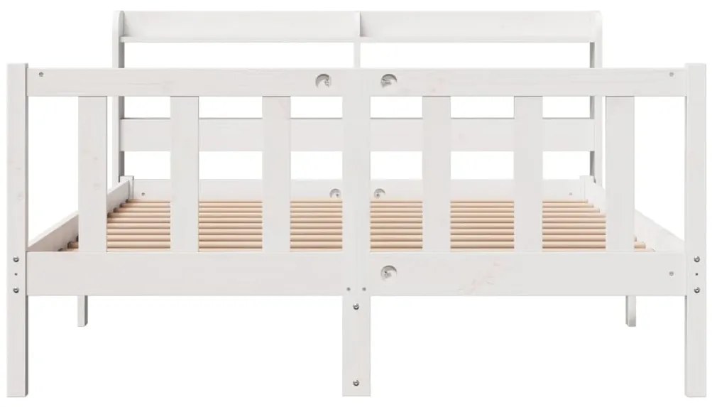 Cama sem colchão 120x200 cm madeira de pinho maciça branco