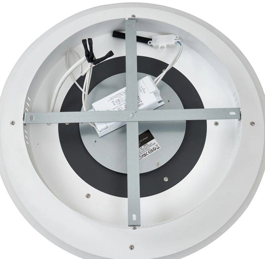 Plafon de design branco com cinza escuro redondo Incl. LED regulável - Taylor