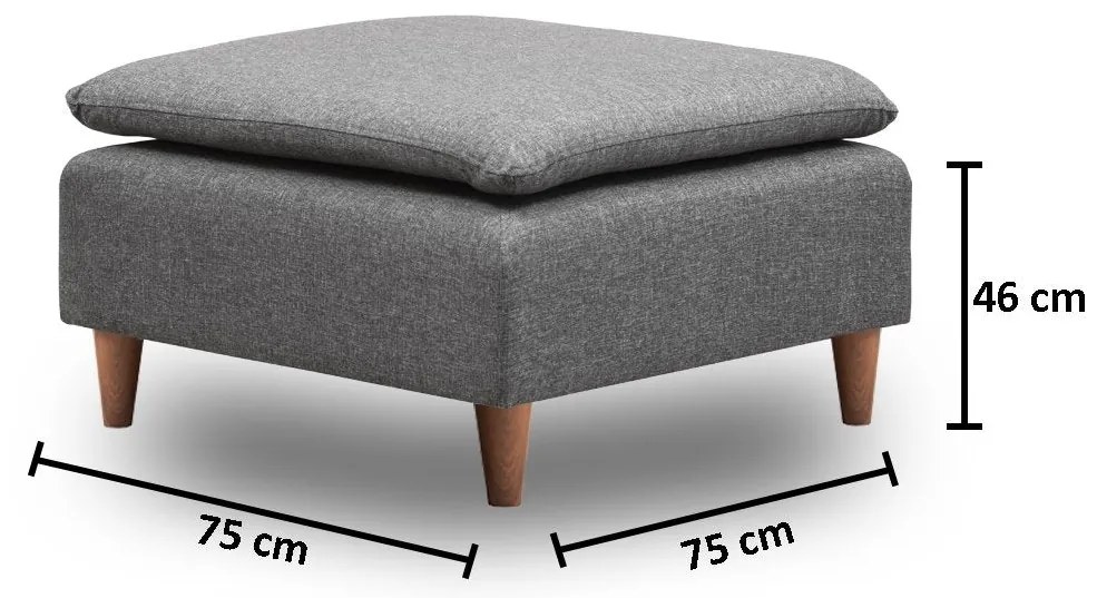 Tuffet Lungo – Cinzento Escuro – 75 cm x 46 cm x 75 cm