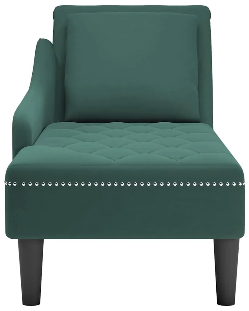 Chaise lounge c/ almofada/apoio de braços direito veludo