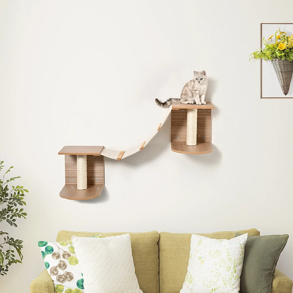 Prateleiras de Parede para Gatos Escadas de Tecido para Gatos com ...