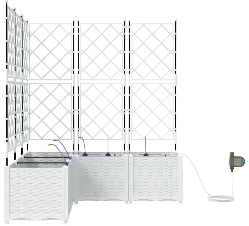 Vasos de Jardim com Sistema de Irrigação 5 pcs Brancos