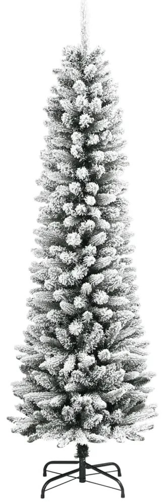 Árvore de Natal artificial fina com neve PVC e PE 240 cm