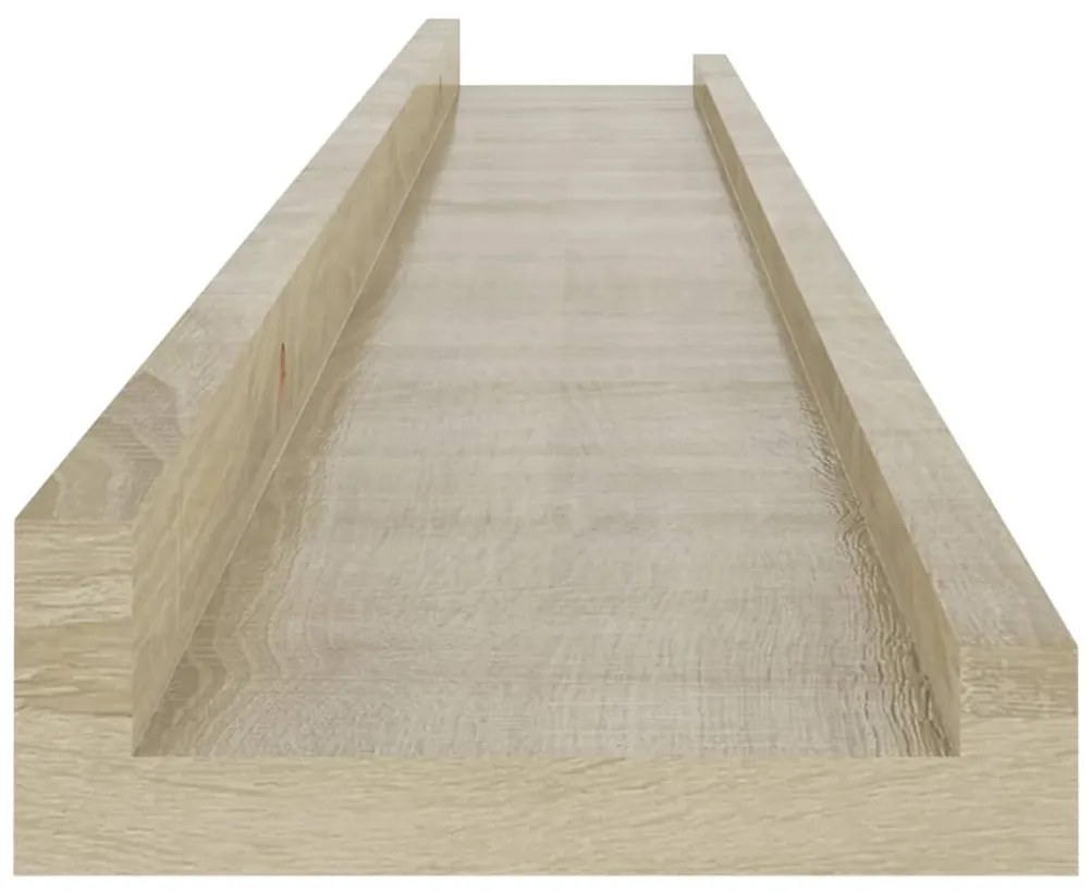 Prateleiras de parede 2 pcs 80x9x3 cm carvalho sonoma