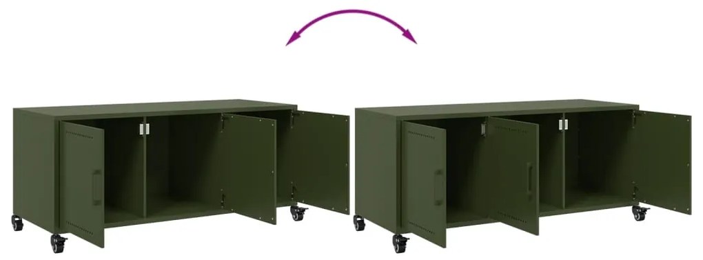 Móvel de TV 100,5x39x43,5 cm aço verde-azeitona