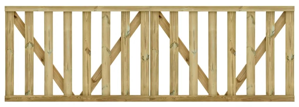 vidaXL Portões de jardim em ripas 2 pcs 150x100 cm pinho impregnado