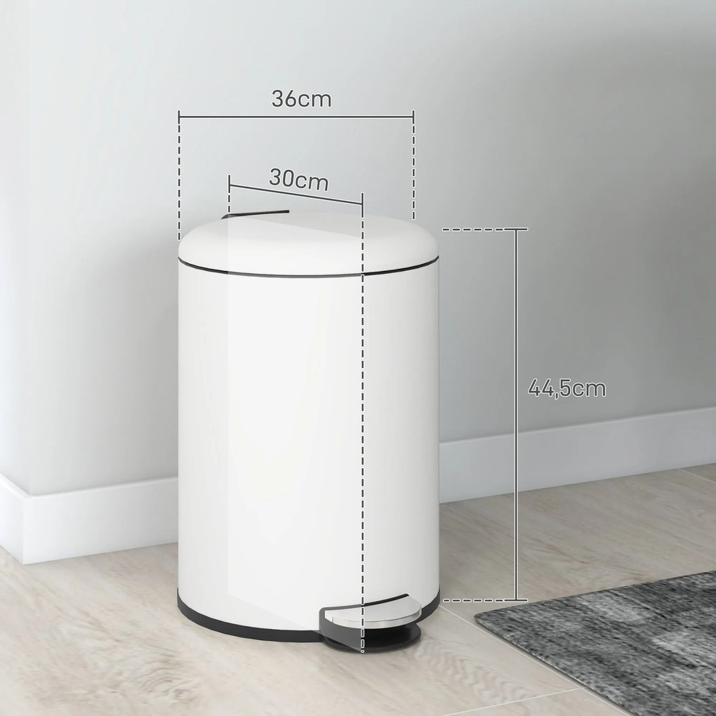 Balde de Lixo para Cozinha 20L Cubo de Lixo com Pedal Tampa com Fecham