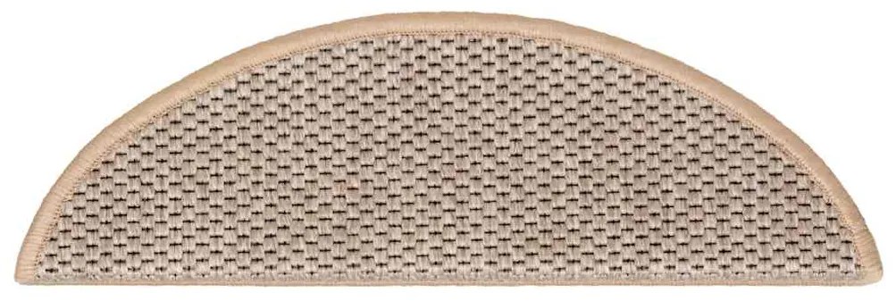 Tapetes escada adesivos aspeto sisal 30pcs 56x17x3cm bege-claro
