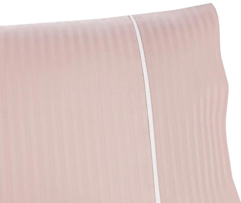 Jogo saco de edredão cetim 300 fios rosa seco - Riscas Jacquard: 1 saco P/ edredão 180x220 cm ( largura x comprimento ) + (1) fronha 50x70 cm