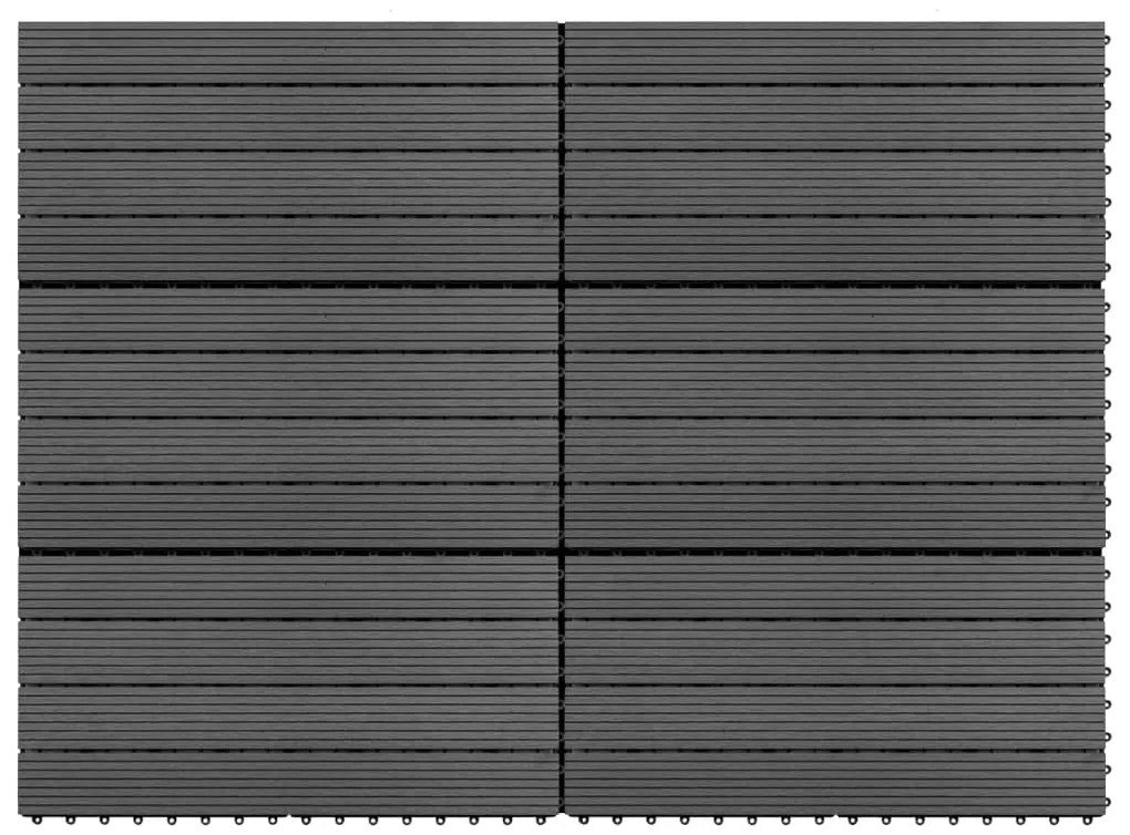 49056 vidaXL Ladrilhos 60x30 cm 6 pcs 1m² WPC cinzento