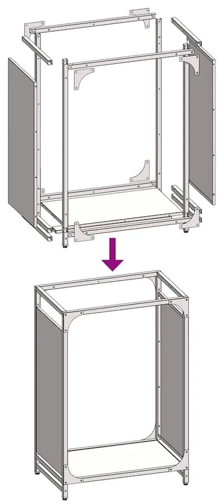 Suporte para lenha 44x28x65 cm aço laminado a frio branco