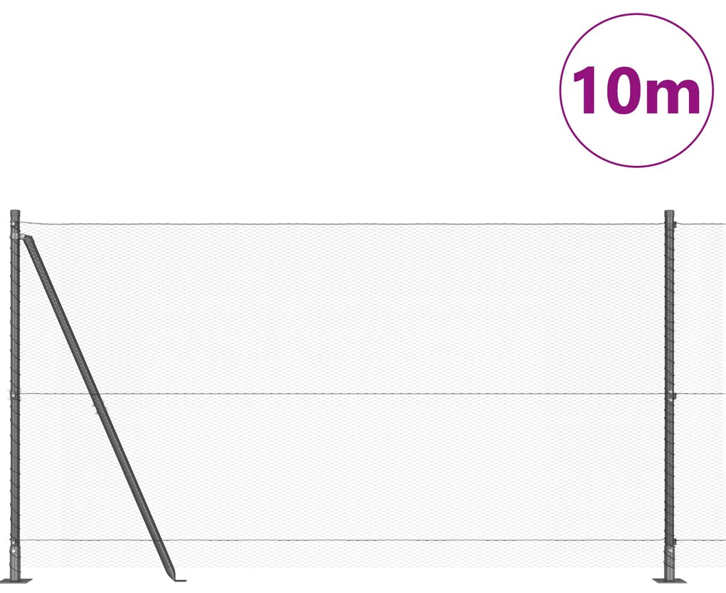 Cerca Hexagonal vidaXL Cinza 1,2x10 m Aço